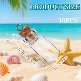 Pretwad 10 Pcs Small Glass Bottles with Cork Stoppers, 1.5ml Mini Glass Jars with Lids, Empty Tiny Glass Containers for Spell Jars, Wishing Bottles, Message Bottles, DIY Crafts, Wedding Decorations