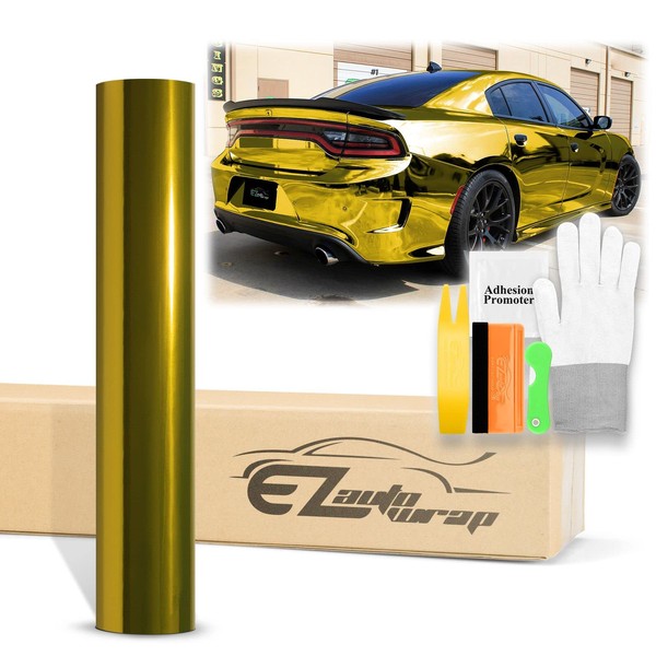 24"x60" (2FTx5FT) Gold Supercast Chrome Vinyl Wrap Sticker Car Auto