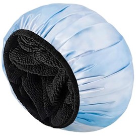 Aquior Gorro Ducha Reutilizable Forro Rizo Mujer Triple Capa Impermeable Extragrande Cabello Largo
