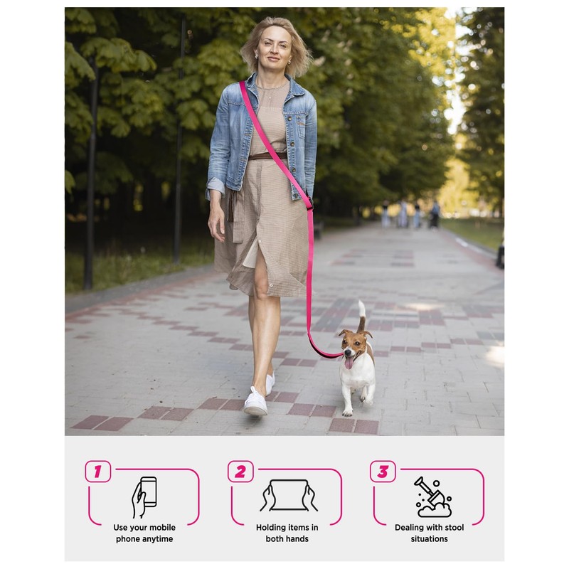Hands Free Dog Leash, 8.2ft Multifunctional Crossbody Rope with Explosion-Proof