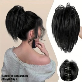 Easy Wear Messy Bun Hair Piece Natural Wavy Claw Clip in Hair Buns Women Chignon Synthetic Hair Bun Extensions Effortless Stylescolor: 1B