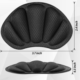 Back of Heel Cushion Inserts, 12Pcs Mesh Self-Adhesive Heel Pads, Reusable Black Heel Cushion Pads for Women Men Shoes Too Big