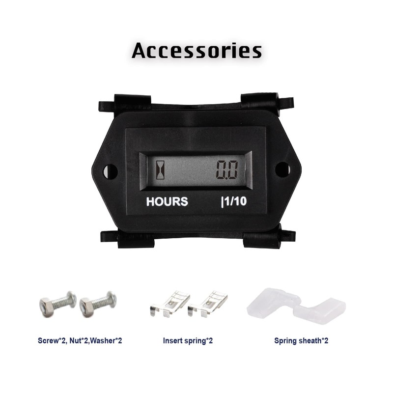 HonorMeet Digital Solid State Hour Meter, Applicable to 12V 24V