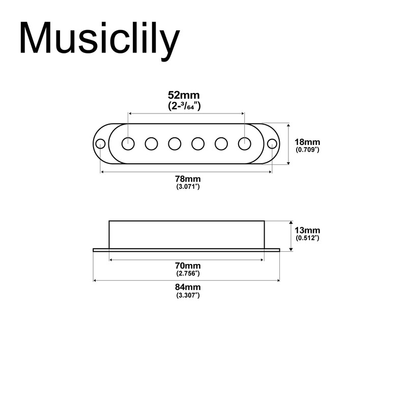 Musiclily 52mm ST Pickup Cover for USA/Mexico Strat Electric Guitar,