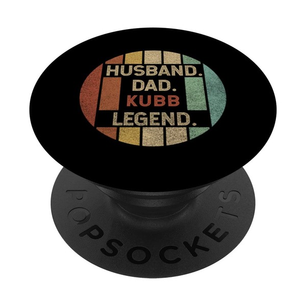 Husband Dad Kubb Legend Vintage Fathers Day PopSockets Swappable PopGrip