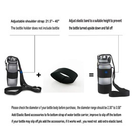 OYT Water Bottle Carrier with Adjustable Shoulder Strap, Universal Bottle Sling, Perfect for Daily Walking Biking Hiking (Exclude Bottle), Black