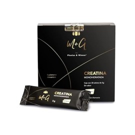 PLENIUS & WINNER M+G | Creatina Monohidratada Creapure 100% Pura | 30 Sobres Individuales de 5 g | Micronizada | Sin Sabor | Vegana | Sin Azúcar, Sin 