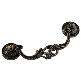 MuDuJia 10-Pack 3-1/2 Inch Centers Vintage Style Antique Bronze Bail Drawer Pull Drop Swing Handles Cabinet Knob Kitchen Hardware 3.5" 89 mm Centers (10)