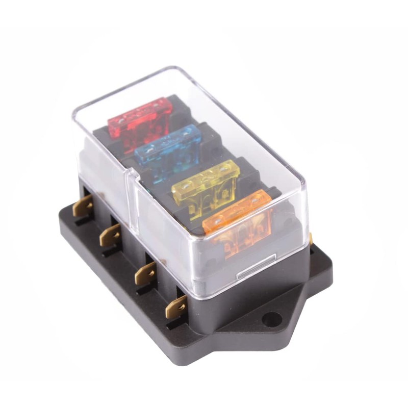 edi-tronic 12V/24V 4-Way Fuse Holder Fuse Box 8 Car Fuses