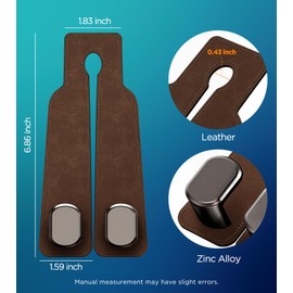 AMINOR 2 Pack Car Seats Hooks for Headrest, 2-in-1 Premium Leather Car Headrest Hanger with Metal Hooks, Car Seat Back Storage Hooks for Purses, Handbags, Phone (Brown)