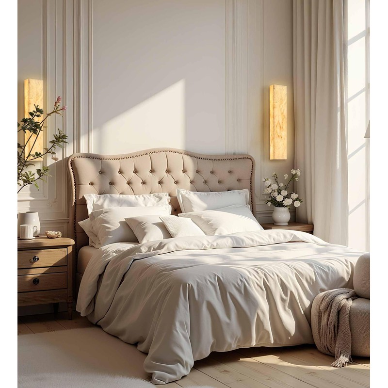 YMDHFS Alabaster Wall Sconces Natural Marble Bathroom Vanity Wall Light