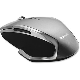 Verbatim 2.4G Wireless 6-Button LED Ergonomic Deluxe Mouse - Computer Mouse with Nano Receiver for Mac and PC – Black,Graphite