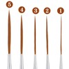 Matwsec 5 PCS Long Liner Brushes Natural Wood Detail Paint