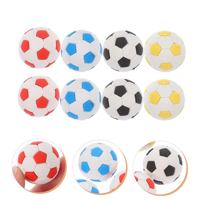 INOOMP 12 Pcs 3D Soccer Eraser Cute Design for School