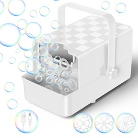 Panacare 3-in-1 Bubble Machine, Automatic Bubble Machine 10000+/min with 3 Bubble Nets Makes Large/Medium/Small Bubbles/300 ml Tank, Children's Gift for Children's Day/Wedding/Stage/Party