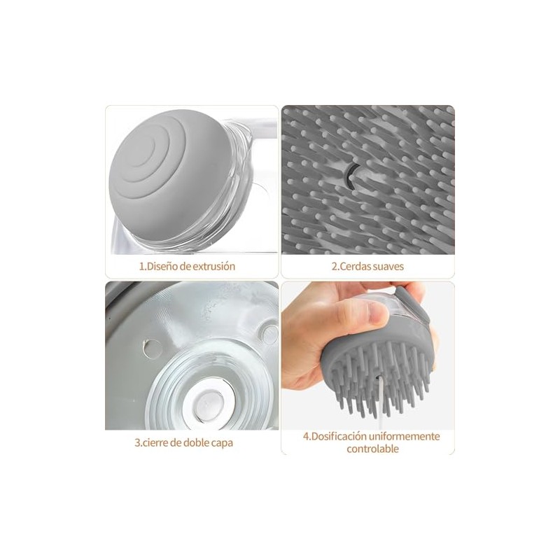 Georgex Cepillo Corporal Silicona Pcs Baño Lavar Cabello Bañarse Diluir