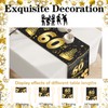 60th Birthday Table Runner, Black Gold Party Birthday Table RunnerTablecloth