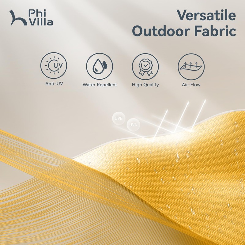 PHI VILLA 13ft Large Patio Umbrellas, Double-Sided Outdoor Market Rectangle