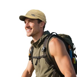 Clakllie Quick-Drying Short Brim Cap for Men Women Lightweight Baseball Cap with Short Peak Waterproof Running Dad Caps, CDGE-BSSQ2505-Khaki, Unit size