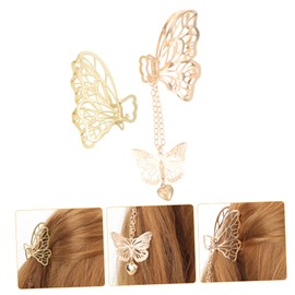 HONMEET 2pcs Butterfly Hairpin Clips for Women Glitter Hair Claw Clip Stylish Hair Accessories for Girls Birthday