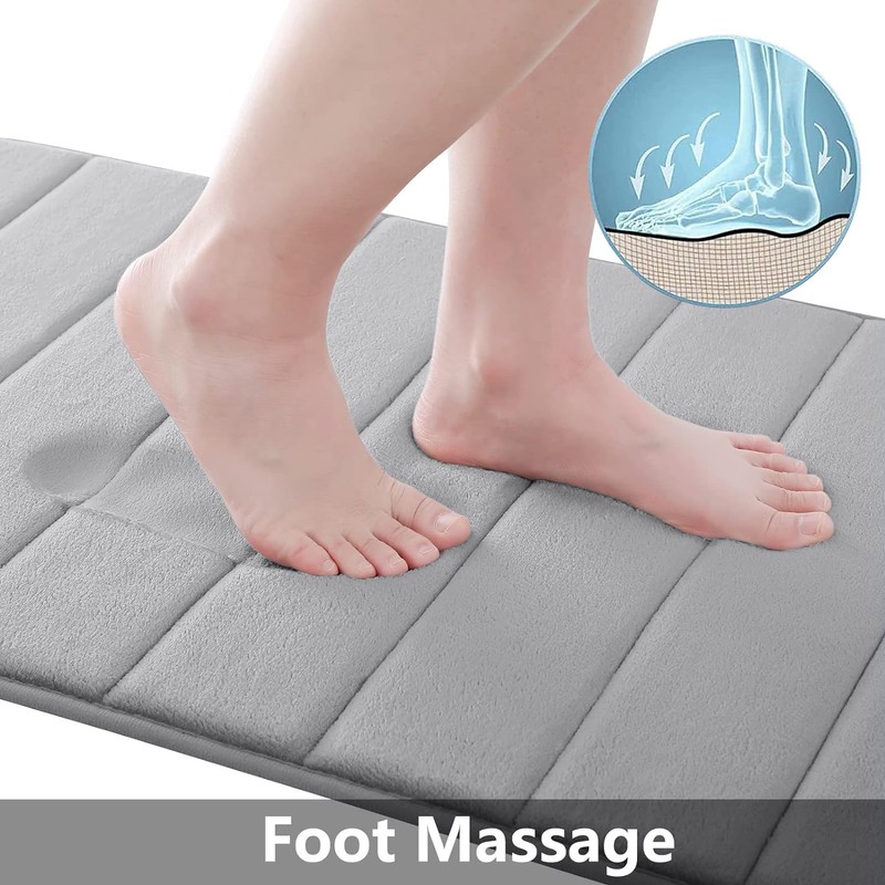 OLANLY Memory Foam Soft Bath Mats Non-Slip Absorbent Bathroom Rugs