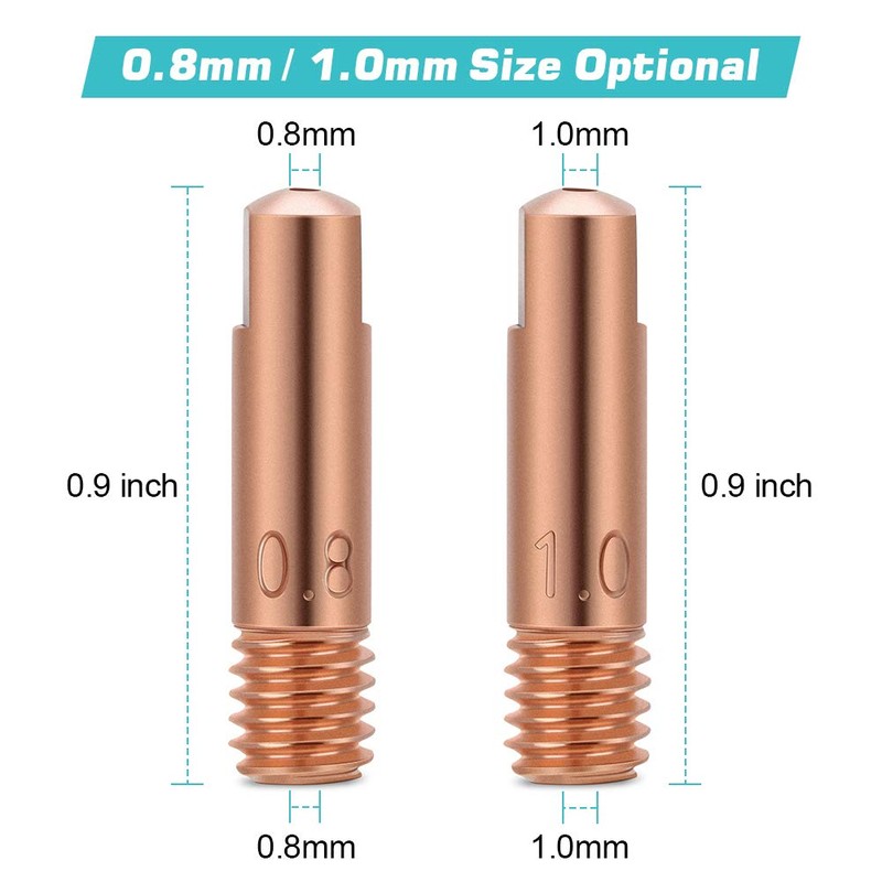 Welding Contact Tip, 20pcs Gasless Mig Welder Tips Copper Contact