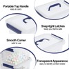 Yuright 3.5 Quart Small Clear Latching Storage Box with Handle,