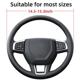 Leather Steering Wheel Cover Compatible with Dodge Challenger Charger Durango Avenger Ram (Blue)