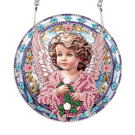 DCIDBEI Diamond Painting Angel Pendant for Adults, Diamond Painting Girls Suncatcher Decoration for Party, Crafts, Painting & Crafts, Decoration for Indoor and Outdoor Use