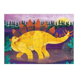Mudpuppy Stegosaurus Mini Puzzle, 48 Pieces, 8” x 5.75” – Perfect Family Puzzle for Ages 4+ – Jigsaw Puzzle Featuring a Colorful Illustration of a Stegosaurus Dinosaur, Informational Insert Included