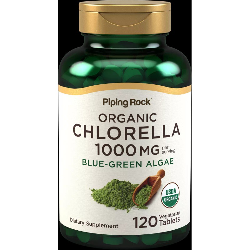 Piping Rock Organic Chlorella Tablets | 120 Count | 1000