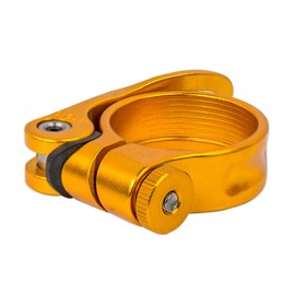 Drahtesel Bicycle Quick Release, Seat Post, Saddle Clamp, Clamping Ring, Seat Post Clamp (Gold, 31.8 mm)