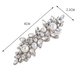 BIUDECO 2pcs Rhinestone Hair Clips for Girls Pearl Hairpin Barrette Fashion Hair Accessories for Parties