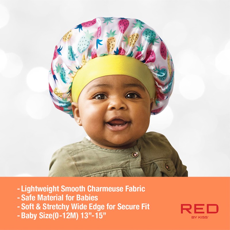 Red by Kiss Baby Satin Bonnet Sleep Caps Hair Wraps