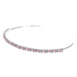 Simple Elegant Crystal Beads Bridal Bridesmaid Flower girl Headband Tiara - Pink Crystal Beads