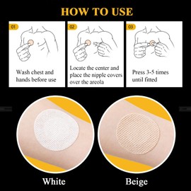 YUNEEHA 150 Pieces Disposable Nipple Covers for Men, Anti Chafing Stick Protector for Runners Sports Gym (white 150 pieces)