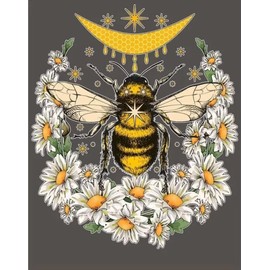 5D Diamond Painting Kits for Adults - Paint with Diamonds Full Round Drill 5D Diamond Dots Craft Diamond Art Kits - Home Wall Decor and Adults Kids DIY Gift-The Bee and The Flower 8x12inch