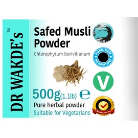 DR WAKDE'S Safed Musli Powder (Chlorophytum borivilianum) - 500g (1.1lb) | Pure, Raw & Dried Powder | Ayurvedic Herb | Vegan |