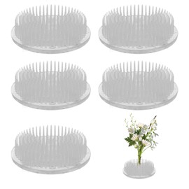 MUXHEL 6 Pcs Flower Frog Pin Holder with 3 Suckers, 2.76" Clear Plastic Floral Frog, Kenzan Frog Flower Arrangement Holder for Flower Craft, Plant Fixation and Decoration