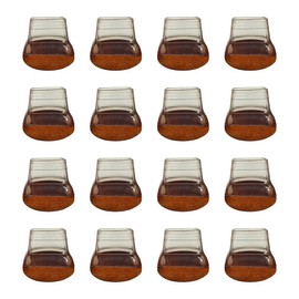 16-Piece Chair Leg Protectors 360 Degree Spherical arc Design Felt Pads and Silicone caps Protection Against Scratches, Scuffs, and Noise for Wooden Floors and Floor Tiles(Clear, L:1.06-1.26 inch)
