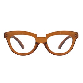 Eyekepper Half Moon Reading Glasses for Women Stylish Readers Ladies - Brown +1.00