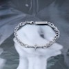 Allereya Boho Starburst Bracelet Silver Bar Bracelet Layered Silver Paper
