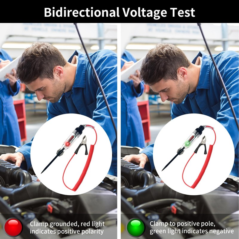 Circuit Tester, 3-120 V Digital Test Light LED Display Automotive