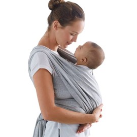 Mae Baby Fular Ergonómico para Bebé | Portabebé | Fular 100% | Hasta 10Kg | Baby Wrap | Color Gris Plata, 1 Pieza