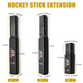 GY Hockey Stick Extension End Plug Junior -4" / Senior 2" & 4" – 100% Fiberglass with PVC Cap – Easy Heat-Activated Glue Installation Fits Composite & Traditional Ice Hockey Sticks (Junior - 4inch)