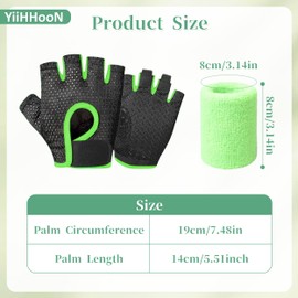 2 Pairs Workout Gloves, Weight Lifting Gloves with Wrist Braces, Gym Gloves for Women Men Non-Slip Grip Fingerless Sport Exercise Training Gloves for Weightlifting Training Cycling