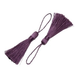 Machida Tassels (Set of 2) Color Tassels, Fan Decoration, Accessory Tassels, Polyester Tassels (Purple 9033)
