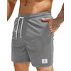 LVCBL Corduroy Men's Summer Shorts, Linen Lightweight Shorts with Pockets,