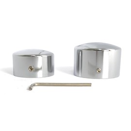 Americruise Motorcycle Real Axle Nut Caps Axle Nut Covers for Harley Softail FXST Slim FLS, Dyna FXD 2008-2017 (Chrome)