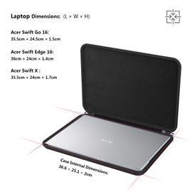 Smatree 16 inch Hard Water-Resistant Sleeve Case for Acer Swift Go 16-SFG16-71-52SD/Edge 16-SFA16-41-R6YS, for Acer Swift X Laptop-SFX16-52G Laptop